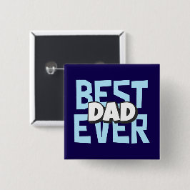 Bóton Quadrado 5.08cm Melhor Pai Nunca | Botão do Dia do Pai