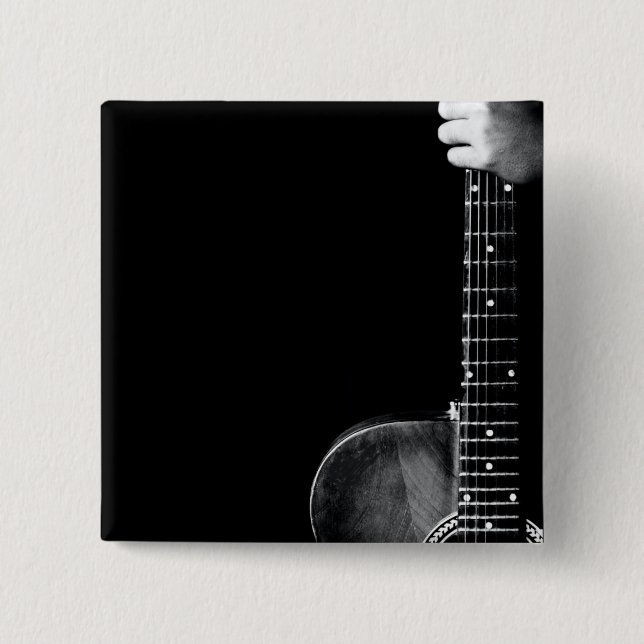 Bóton Quadrado 5.08cm Melhor Presente Guitarista (Frente)