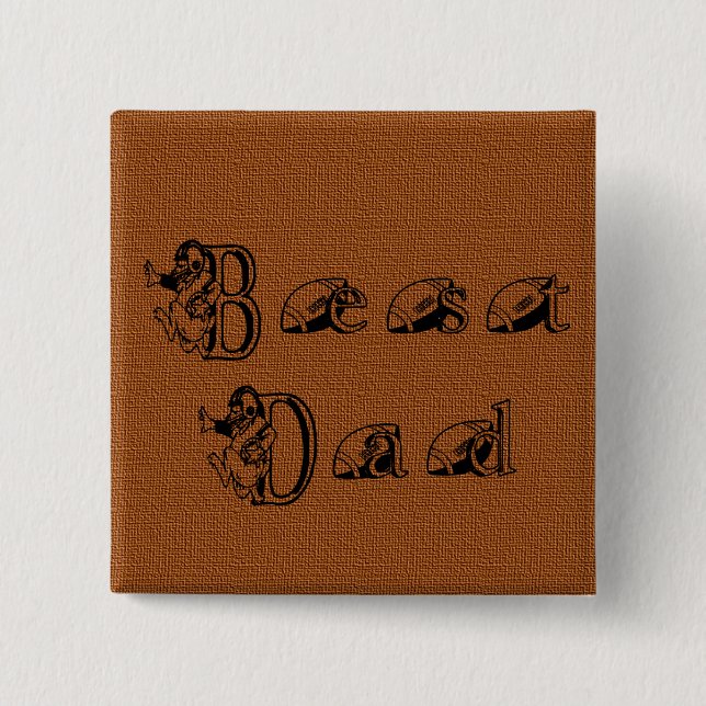 Bóton Quadrado 5.08cm Melhor texto de futebol do Pai (Frente)