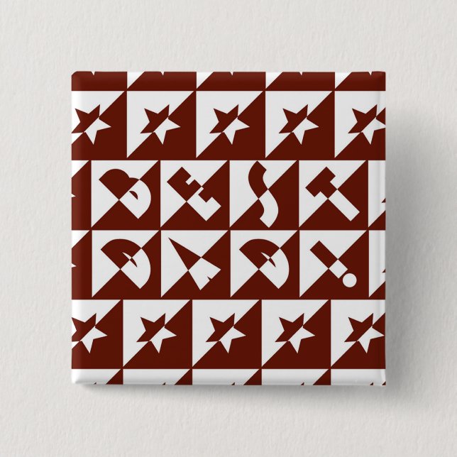 Bóton Quadrado 5.08cm Melhor texto selvagem do Pai em vermelho (Frente)