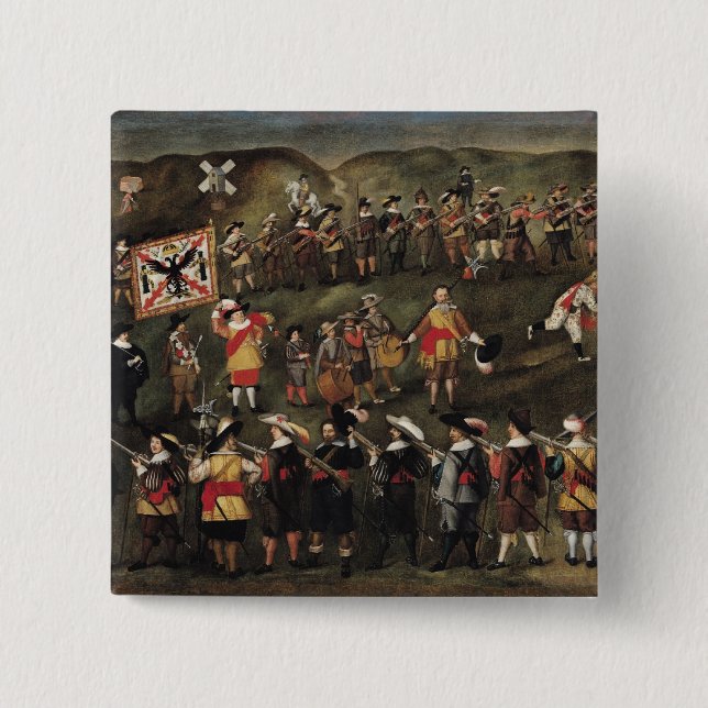 Bóton Quadrado 5.08cm Membros da fraternidade de St. Barbara (Frente)