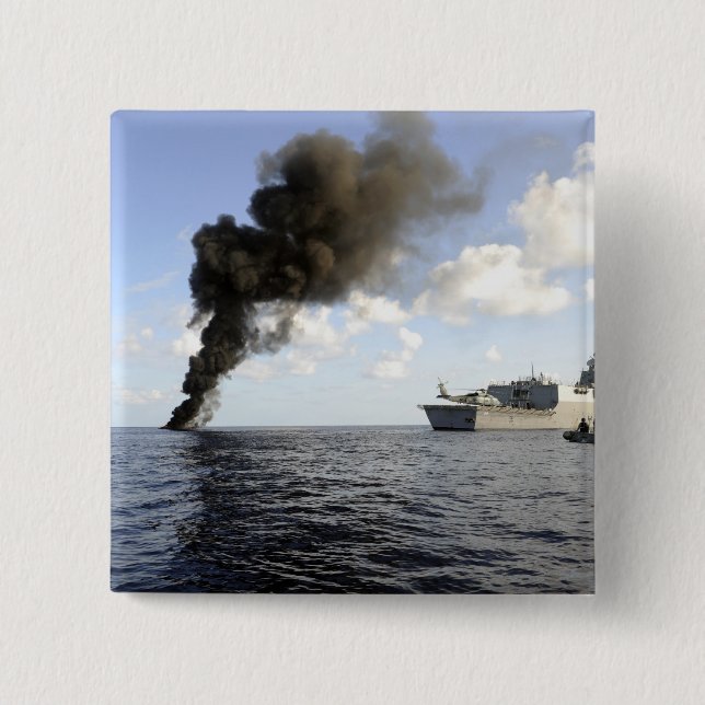 Bóton Quadrado 5.08cm Membros da Guarda costeira dos EUA (Frente)