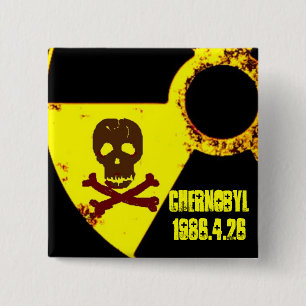 Bóton Quadrado 5.08cm Memória de Chernobyl anti nuclear