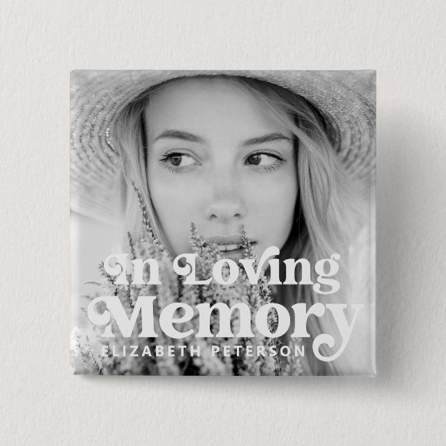 Bóton Quadrado 5.08cm Memória Personalizada Simples De Amor (Frente)
