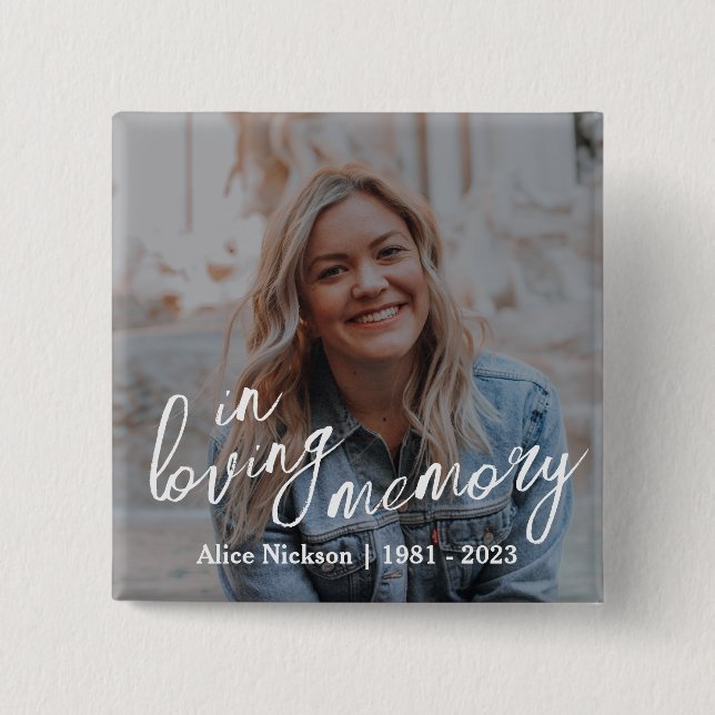 Bóton Quadrado 5.08cm Memorial de Momentos Cerejados (Frente)