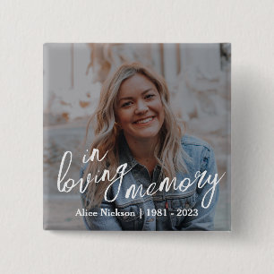 Bóton Quadrado 5.08cm Memorial de Momentos Cerejados