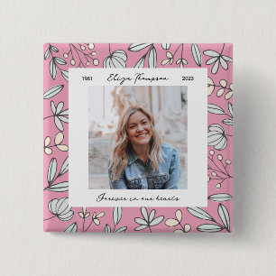 Bóton Quadrado 5.08cm Memorial do Jardim Flor