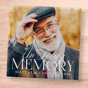 Bóton Quadrado 5.08cm Memorial Loving Memorial Foto Moderna Simples