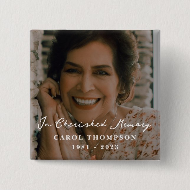 Bóton Quadrado 5.08cm Memórias de Cerejas Memorial (Frente)