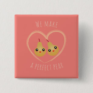 Bóton Quadrado 5.08cm Menina Bonita Kawaii Nós Fazemos Um Humor Perfeit