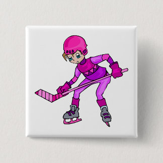 Bóton Quadrado 5.08cm Menina do hóquei do Anime