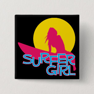 Bóton Quadrado 5.08cm Menina do surfista