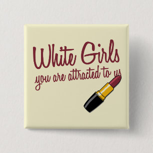 Bóton Quadrado 5.08cm Meninas brancas