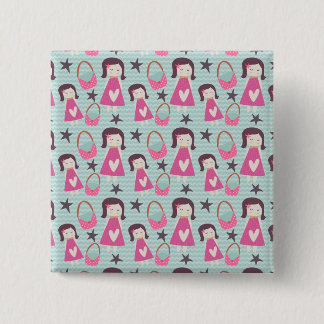 Bóton Quadrado 5.08cm Meninas e bolsas
