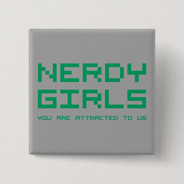 Bóton Quadrado 5.08cm Meninas Nerdy 2 (Frente)