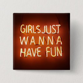 Bóton Quadrado 5.08cm Meninas Só Querem Botão Quadrado