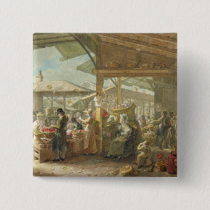 Bóton Quadrado 5.08cm Mercado velho do jardim de Covent, 1825