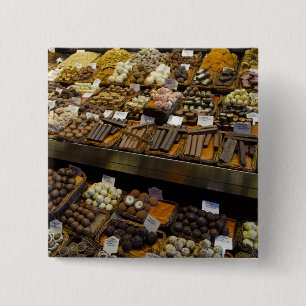 Bóton Quadrado 5.08cm Mercat de Sant Josep, doces sortidos de chocolate