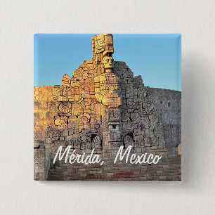 Bóton Quadrado 5.08cm Merida, México - Botão Quadrado