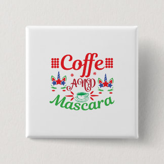 Bóton Quadrado 5.08cm Merry Xmas Cafeine E Mascara