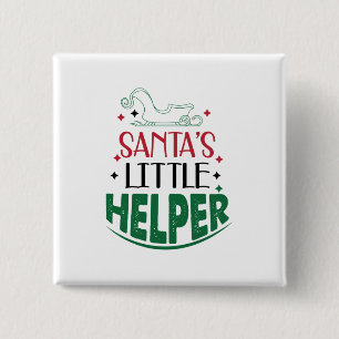 Bóton Quadrado 5.08cm Merry Xmas Santas Little Helper