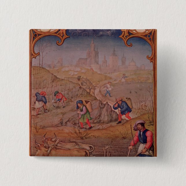 Bóton Quadrado 5.08cm Mês de março (Frente)