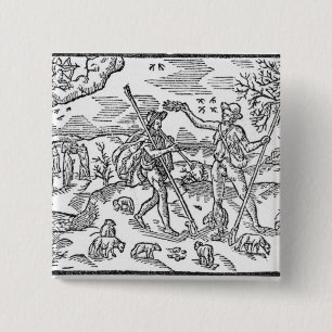Bóton Quadrado 5.08cm Mês de setembro 'o Shepheardes Calendar