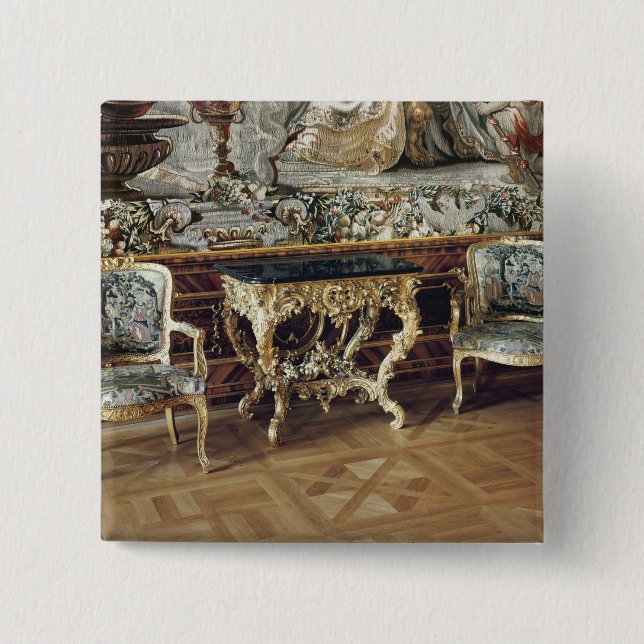 Bóton Quadrado 5.08cm Mesa de console e duas poltronas, 1745 (Frente)