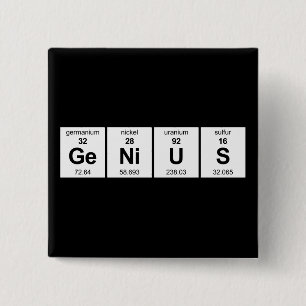 Bóton Quadrado 5.08cm Mesa periódica GeNiUS