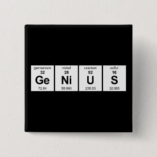 Bóton Quadrado 5.08cm Mesa periódica GeNiUS
