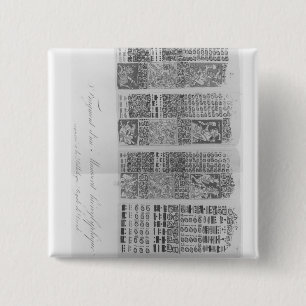 Bóton Quadrado 5.08cm Mesas astronômicas maias com os eclipses