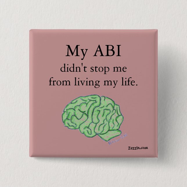 Bóton Quadrado 5.08cm "Meu ABI não me parou" botão (Frente)