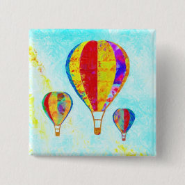 Bóton Quadrado 5.08cm Meu botão bonito dos balões