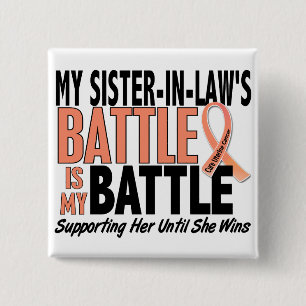 Bóton Quadrado 5.08cm Meu da batalha cancer uterina da cunhada demasiado