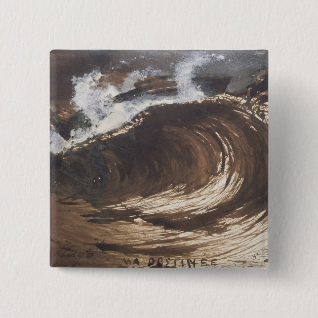 Bóton Quadrado 5.08cm Meu destino, 1857 (Frente)