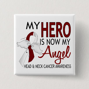 Bóton Quadrado 5.08cm Meu herói é meu anjo o cancer principal e de