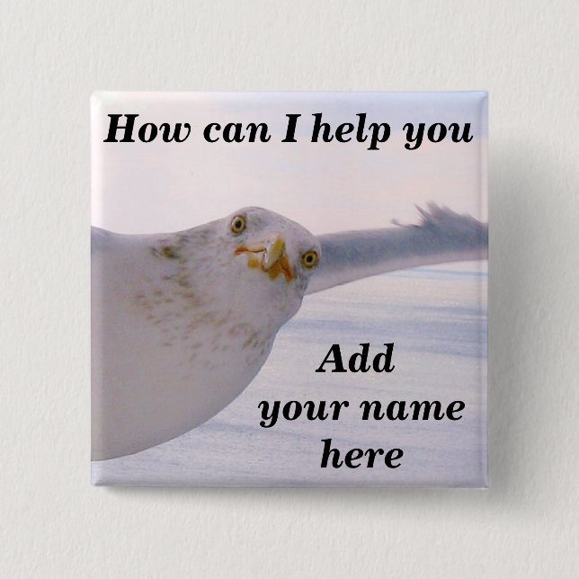 Bóton Quadrado 5.08cm Meu nome é_ Button (Frente)