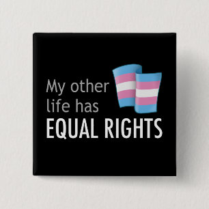 Bóton Quadrado 5.08cm Meu Outro Botão Escuro Trans Life