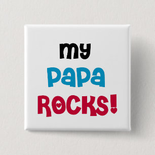Bóton Quadrado 5.08cm Meu Papa Rocks Camisetas e presentes
