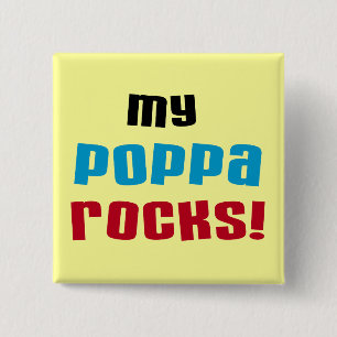 Bóton Quadrado 5.08cm Meu Poppa Rocks Camisetas e presentes