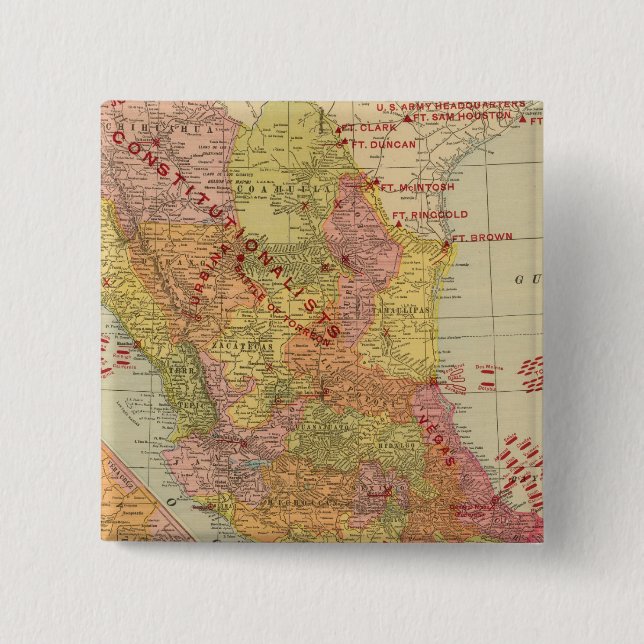 Bóton Quadrado 5.08cm México 9 (Frente)