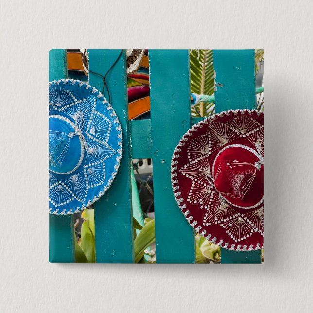 Bóton Quadrado 5.08cm México, Cozumel. Souvenirs em Isla de Cozumel (Frente)