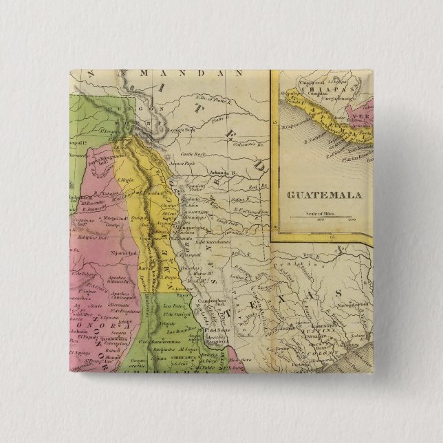 Bóton Quadrado 5.08cm México e Guatemala 2 (Frente)