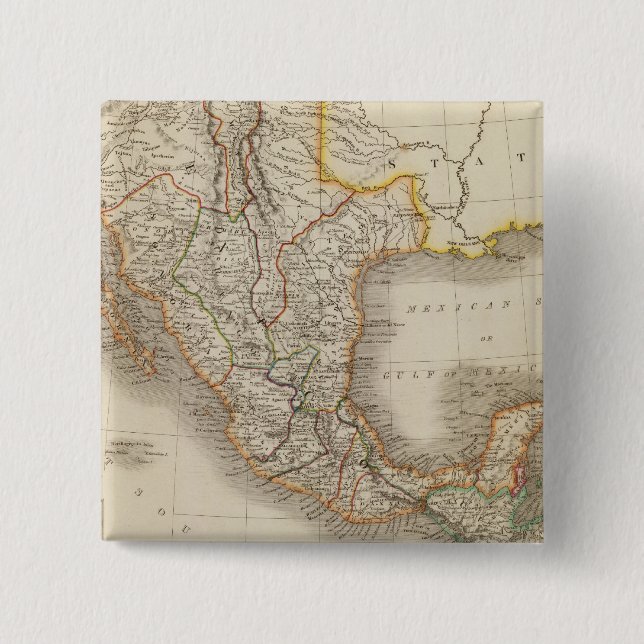 Bóton Quadrado 5.08cm México e Guatemala 2 (Frente)