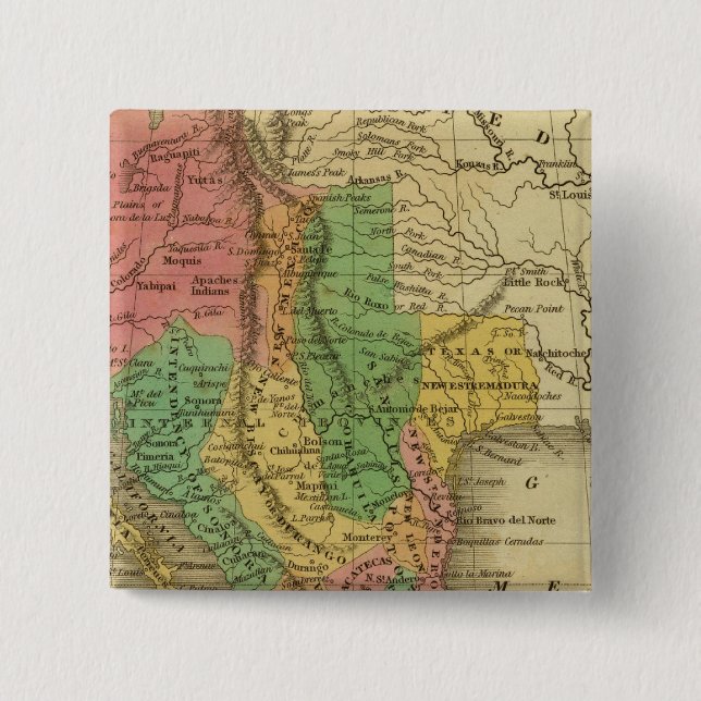 Bóton Quadrado 5.08cm México, Guatimala (Frente)