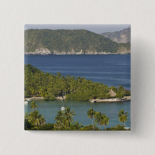 Bóton Quadrado 5.08cm México, Guerrero, Zihuatanejo. Praia Las Gatas-