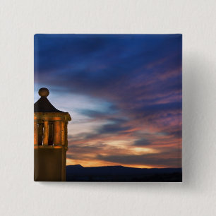 Bóton Quadrado 5.08cm México, San Miguel de Allende. Pôr do sol sobre