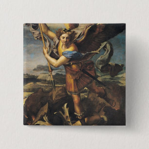 Bóton Quadrado 5.08cm Michael Overwhelming the Demon, 1518