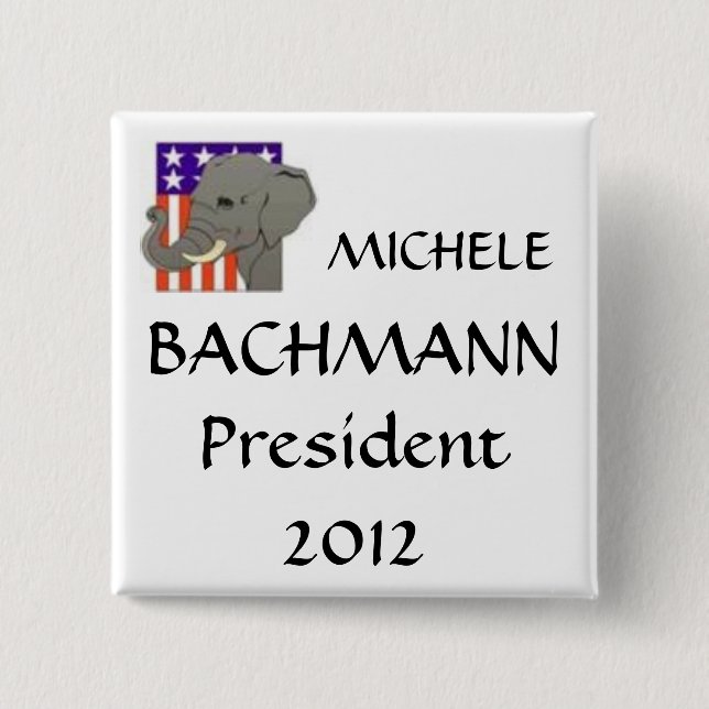 Bóton Quadrado 5.08cm MICHELE, BACHMANN, presidente 2012 (Frente)