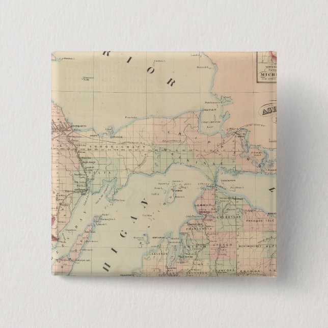 Bóton Quadrado 5.08cm Michigan (Frente)